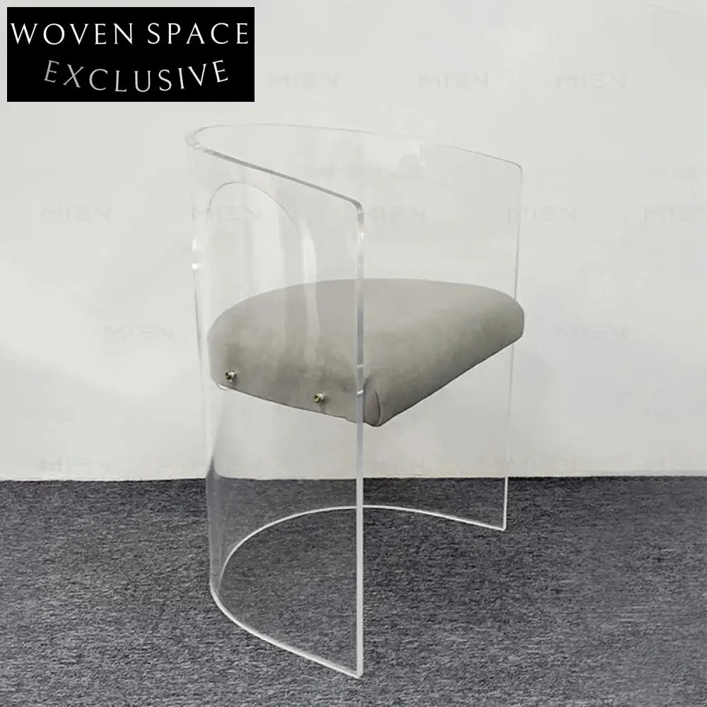 Elegant Transparent Acrylic Curved Backrest Modern Dining Chair