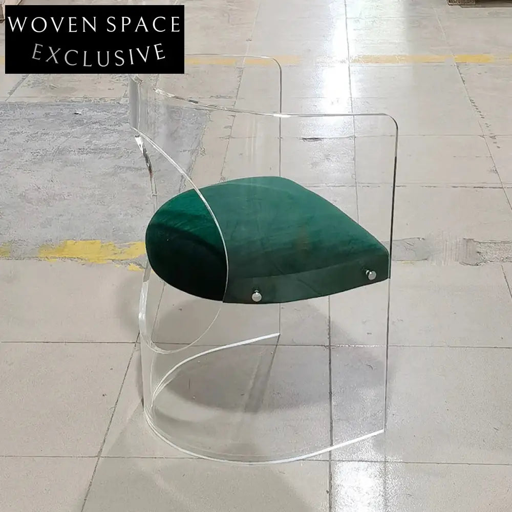 Elegant Transparent Acrylic Curved Backrest Modern Dining Chair