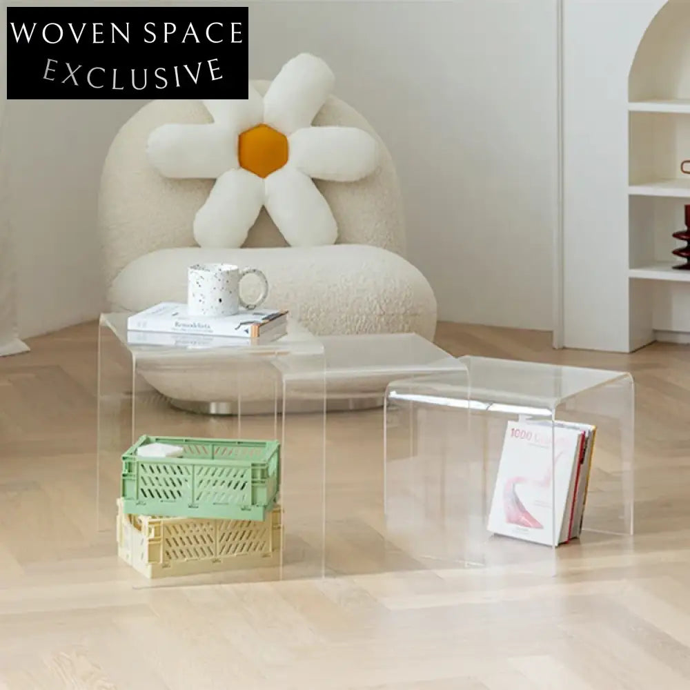 Elegant Transparent Acrylic Square Living Room Coffee Table