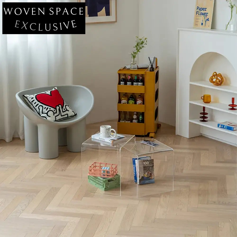 Elegant Transparent Acrylic Square Living Room Coffee Table