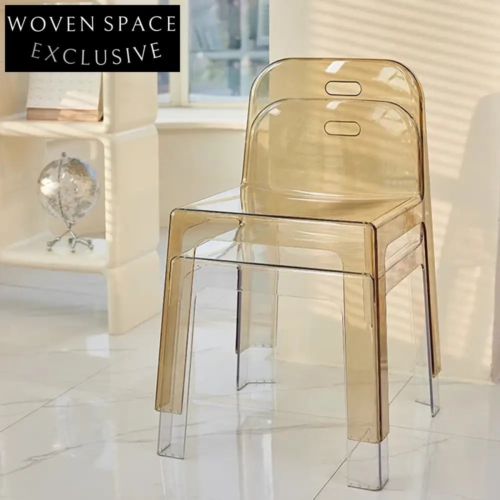 Elegant Transparent Stackable Acrylic Dining Chair for Modern Home & Cafe