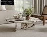 Elegant Oval Natural Travertine Coffee Table for Luxury Living Room Decor
