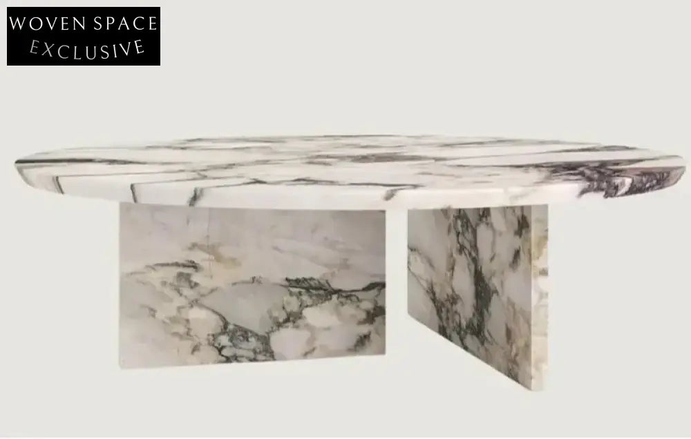 Elegant Oval Natural Travertine Coffee Table for Luxury Living Room Decor