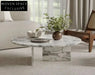 Elegant Oval Natural Travertine Coffee Table for Luxury Living Room Decor
