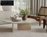 Elegant Oval Natural Travertine Coffee Table for Luxury Living Room Decor