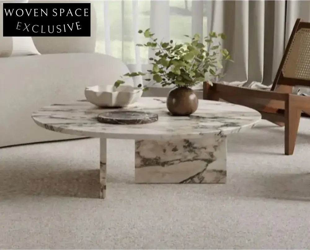 Elegant Oval Natural Travertine Coffee Table for Luxury Living Room Decor