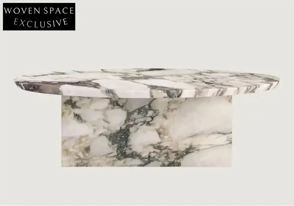 Elegant Oval Natural Travertine Coffee Table for Luxury Living Room Decor
