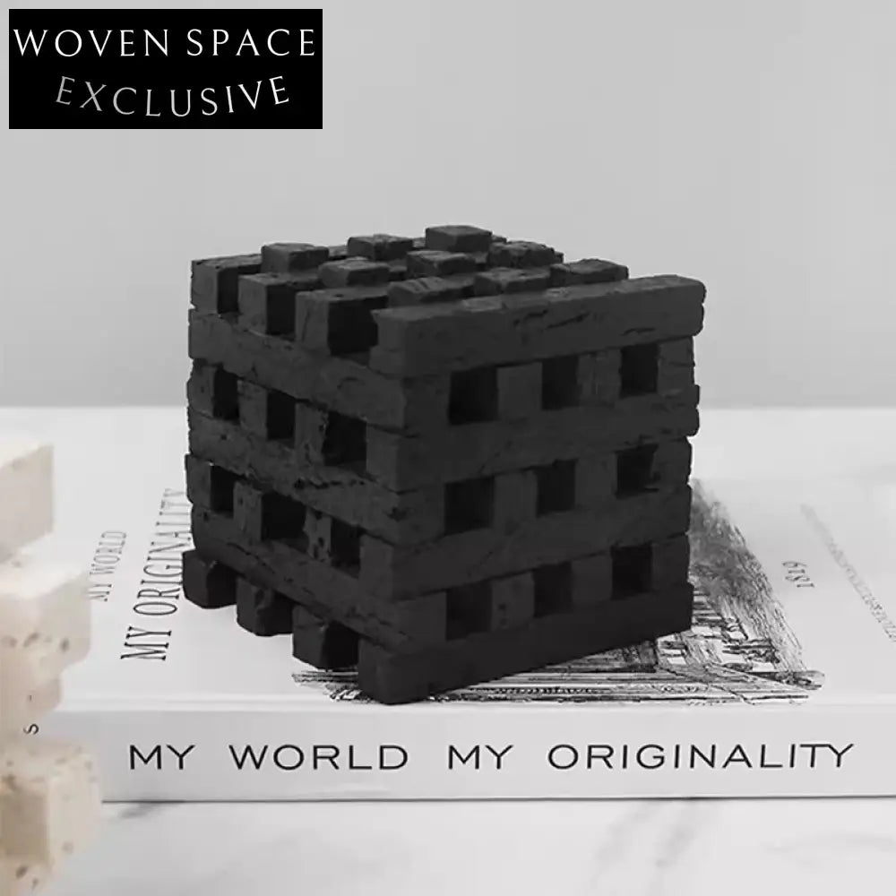 Elegant Travertine Decorative Art Set Modern Abstract Home Hotel Decor Piece