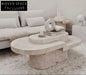 Elegant Travertine Italian Handcrafted Coffee Table