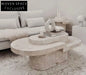 Elegant Travertine Italian Handcrafted Coffee Table