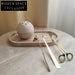 Elegant Travertine Marble Decorative Tray for Washroom and Living Room Storage