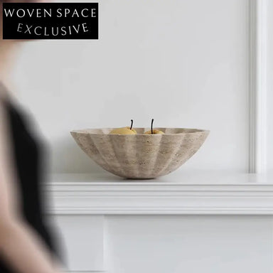 Elegant Travertine Shell Decorative Storage Tray for Modern Home Decor, Marble Dish