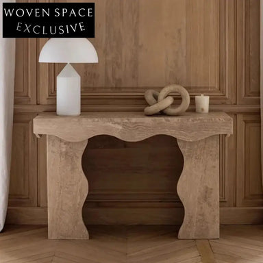 Elegant Travertine Stone Natural Marble Minimalist Console Table for Living Room