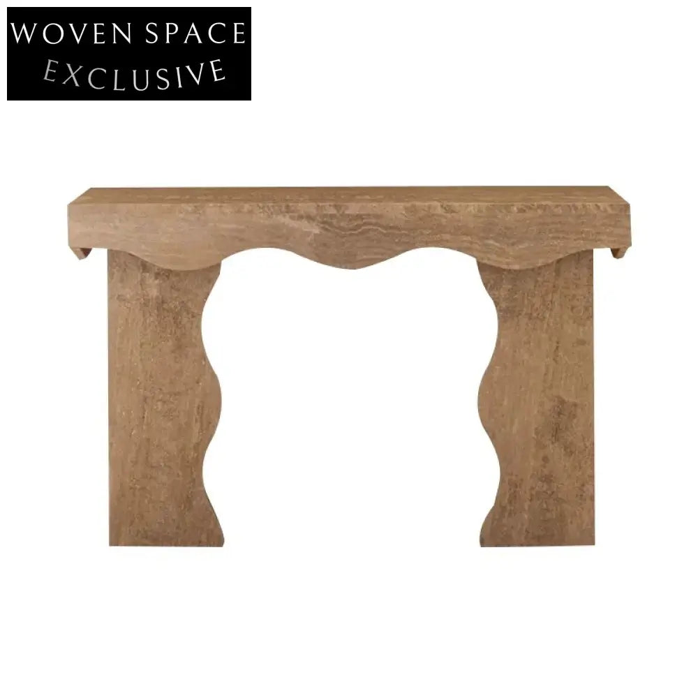 Elegant Travertine Stone Natural Marble Minimalist Console Table for Living Room