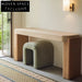 Elegant Travertine Stone Solid Wood Base Console Table