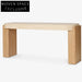 Elegant Travertine Stone Solid Wood Base Console Table