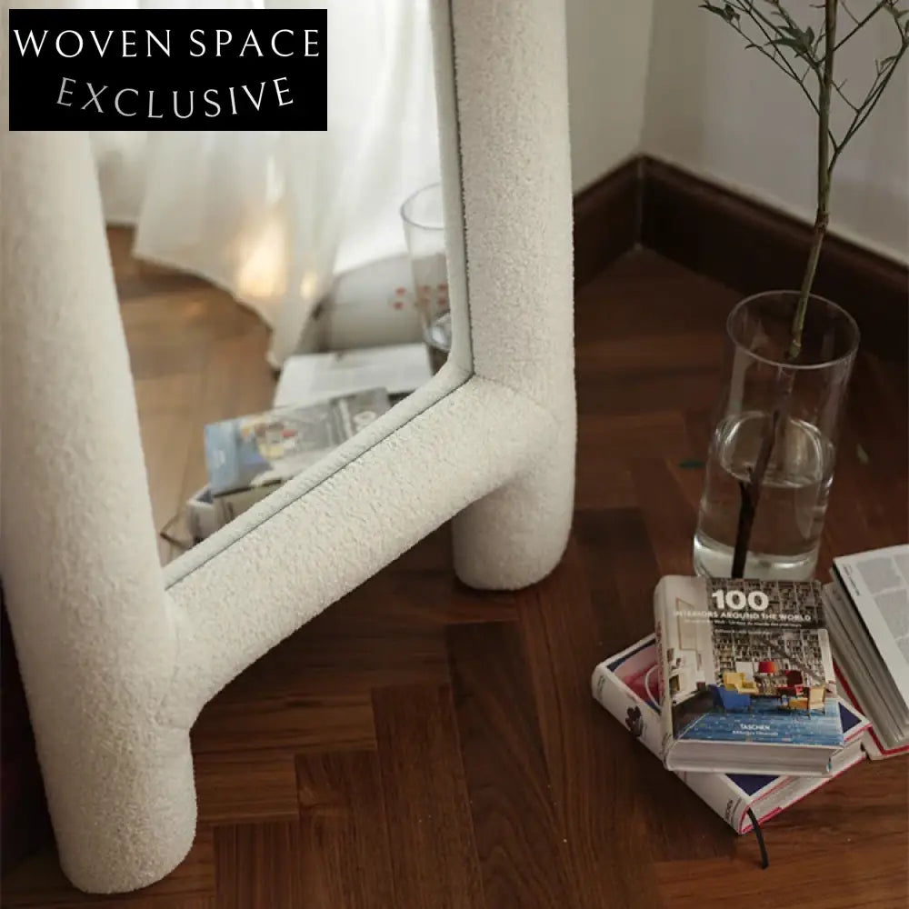 Elegant Triangle Full Length Floor Mirror, Wood Frame Standing Dressing Mirror