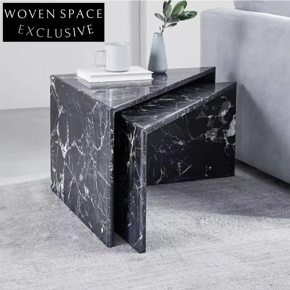Elegant Triangle Marble Side Table with Gold Base, Modern End Table