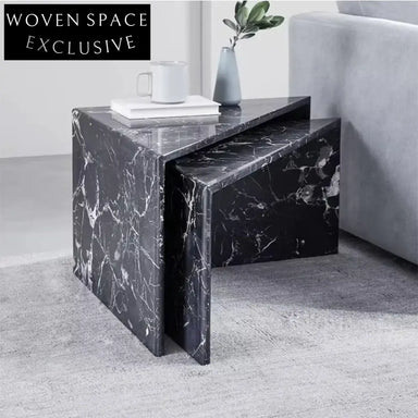 Elegant Triangle Marble Side Table with Gold Base, Modern End Table