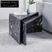 Elegant Triangle Marble Side Table with Gold Base, Modern End Table