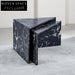 Elegant Triangle Marble Side Table with Gold Base, Modern End Table