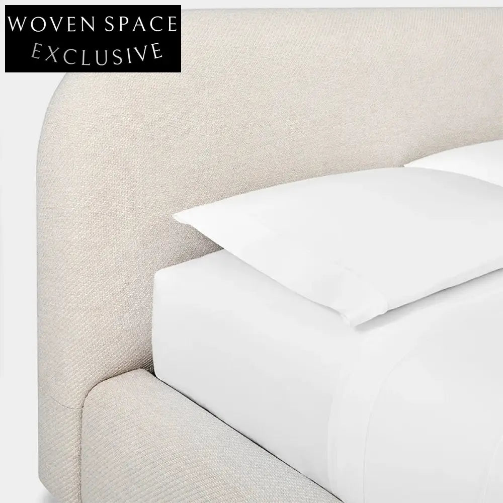 Elegant Tufted Fabric Upholstered King Size Platform Bed