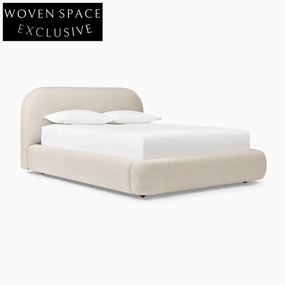 Elegant Tufted Fabric Upholstered King Size Platform Bed