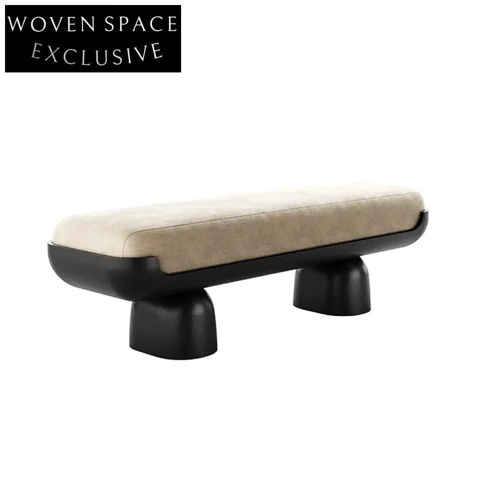 Elegant Tufted Velvet Long Bench Ottoman Stool for Bedroom Living Room