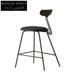 Elegant Upholstered Bar Stool with Wooden Backrest, Metal Legs, Home Cafe Chair