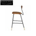 Elegant Upholstered Bar Stool with Wooden Backrest, Metal Legs, Home Cafe Chair
