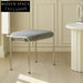 Elegant Upholstered Fabric Sofa Stool with Metal Legs, Bedroom Ottoman