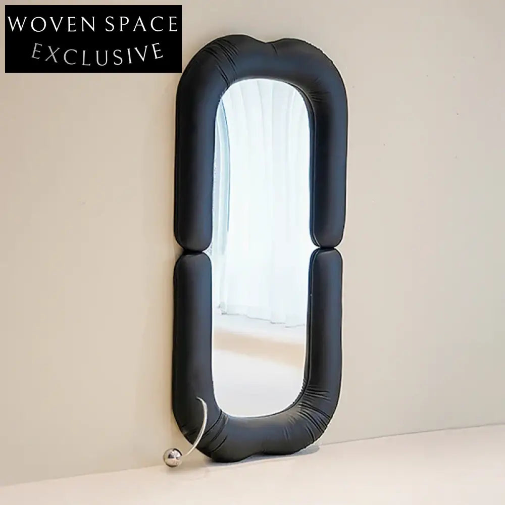 Elegant Upholstered Full Length Floor Mirror with Leather/Velvet Frame