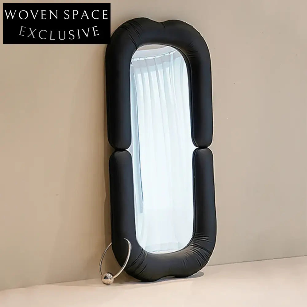 Elegant Upholstered Full Length Floor Mirror with Leather/Velvet Frame
