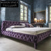 Elegant Upholstered Velvet Fabric Modern King Queen Size Platform Bed