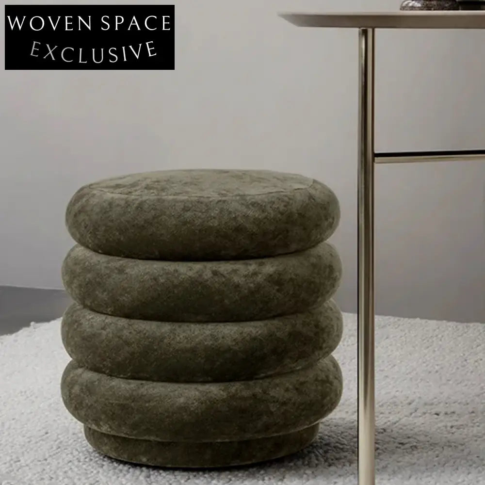 Elegant Velvet Accent Stool, Modern Round & Rectangular Ottoman