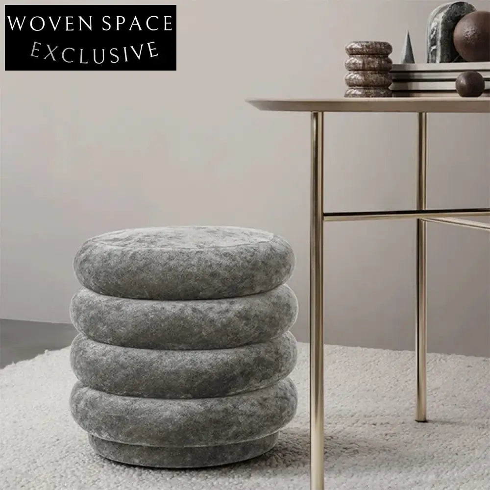 Elegant Velvet Accent Stool, Modern Round & Rectangular Ottoman