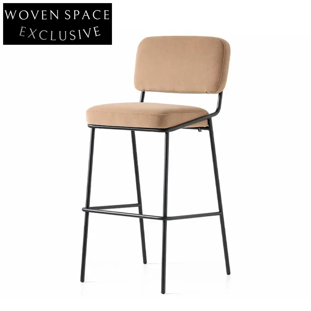 Elegant Velvet Counter Height Bar Stool with Sturdy Metal Frame