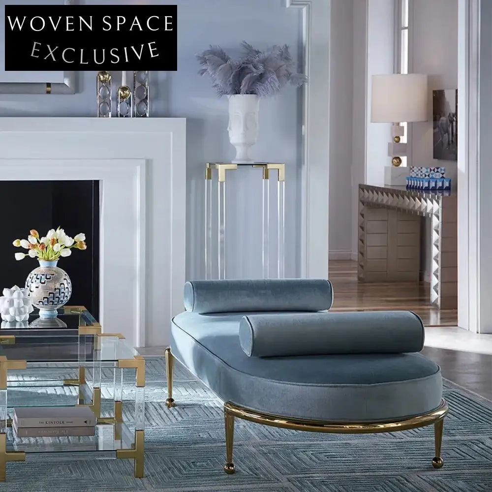 Elegant Velvet Fabric Button-Tufted Bench Ottoman with Stainless Steel Legs