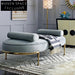 Elegant Velvet Fabric Button-Tufted Bench Ottoman with Stainless Steel Legs