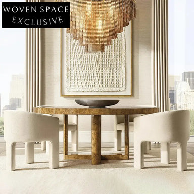 Elegant Velvet Fabric Dining Chair with Curved Back and Armrests Lounge Armchair