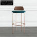 Elegant Velvet Fabric High Bar Stool with Gold Metal Legs