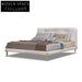Elegant Velvet Fabric King Size Bed Frame, High Headboard Soft Bed