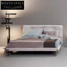 Elegant Velvet Fabric King Size Bed Frame, High Headboard Soft Bed