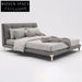 Elegant Velvet Fabric King Size Bed Frame, High Headboard Soft Bed
