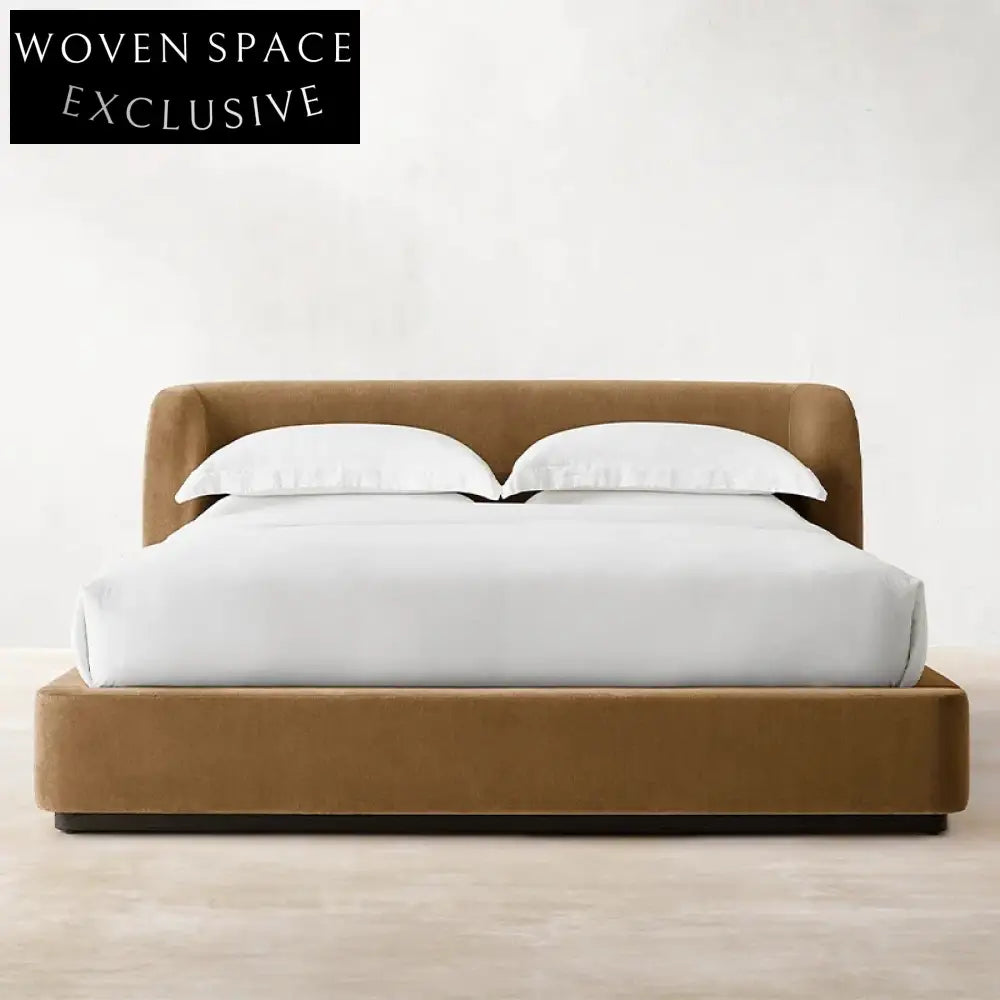 Elegant Velvet Fabric King Size Bed Frame High Tufted Headboard Bedroom Set