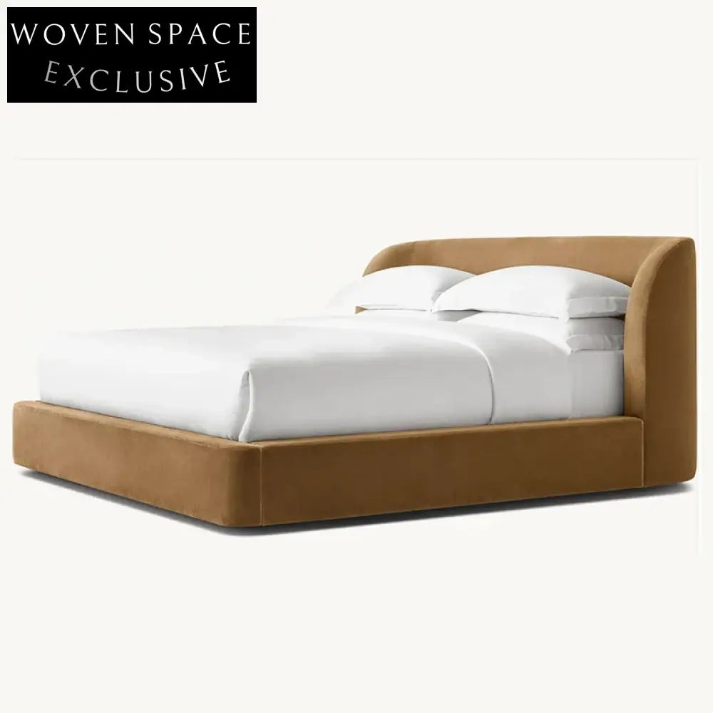 Elegant Velvet Fabric King Size Bed Frame High Tufted Headboard Bedroom Set