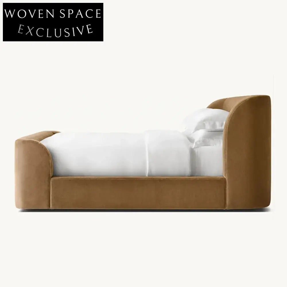 Elegant Velvet Fabric King Size Bed Frame High Tufted Headboard Bedroom Set