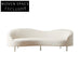 Elegant Italian Velvet Linen Sofa, Stainless Steel Legs, Modern Living Room