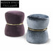 Elegant Velvet Round Ottoman Stool - Chic Footrest, Makeup Vanity Seat