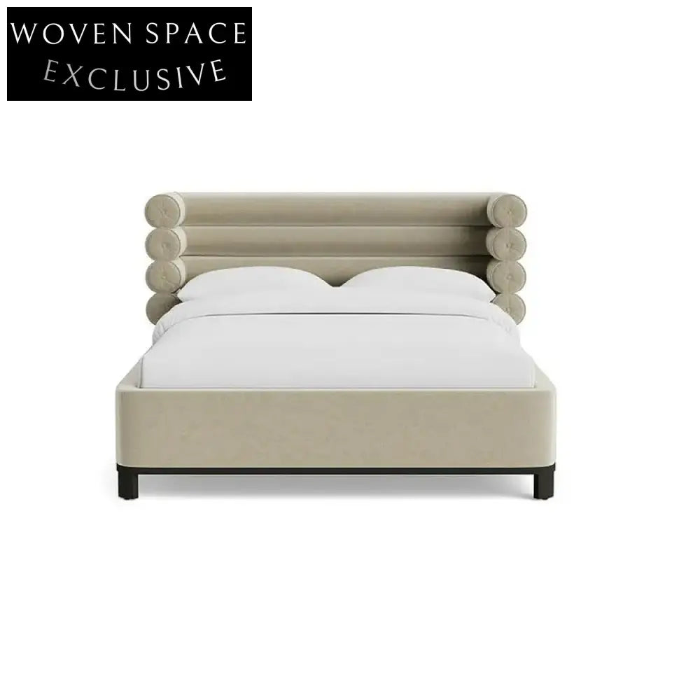 Elegant Velvet Tufted Platform Bed Frame - King & Queen Sizes
